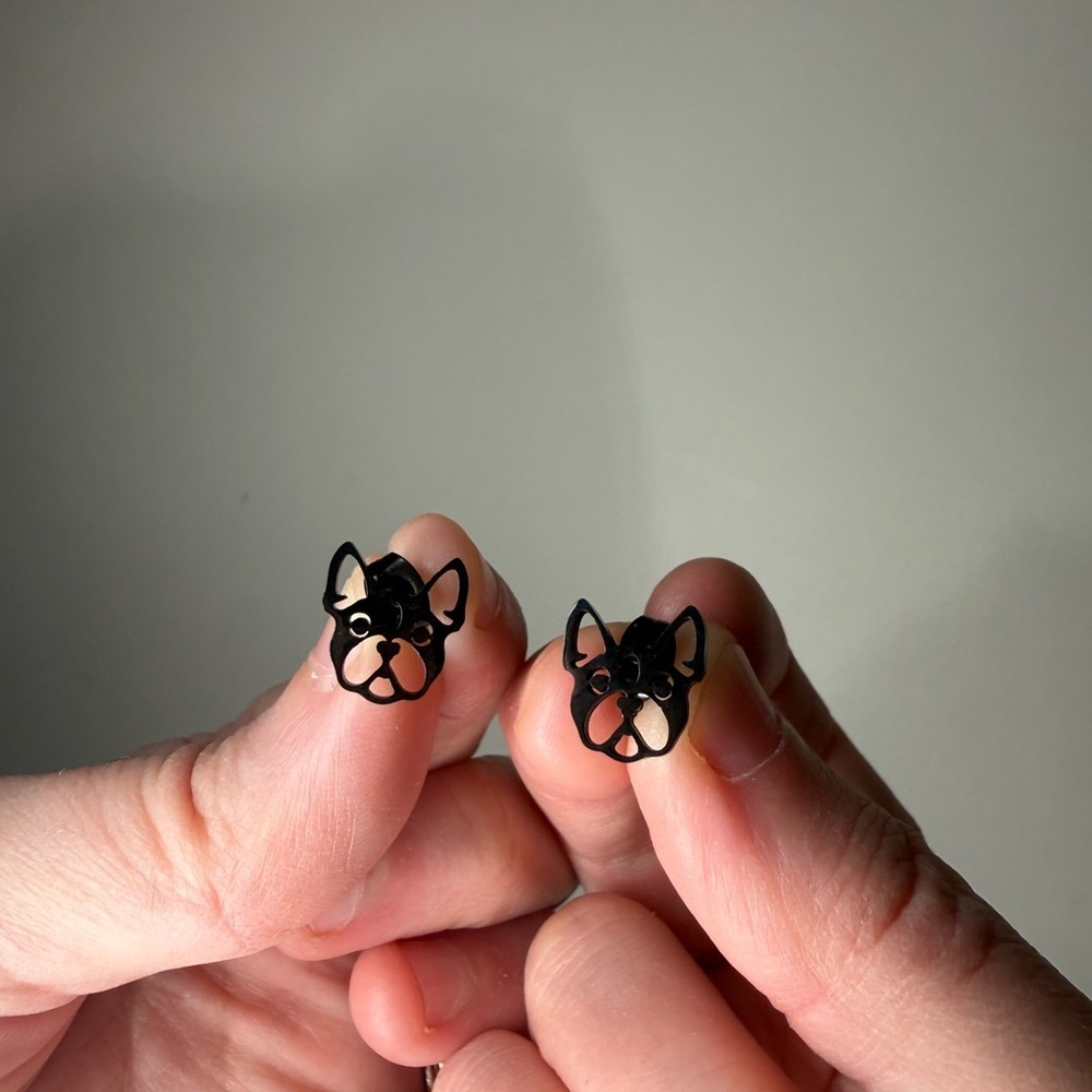 Lil’ Black Frenchie Earrings